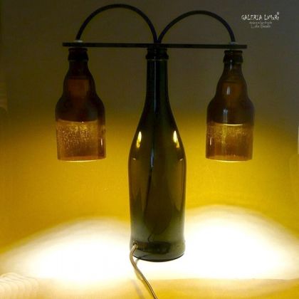 Galeria LiMaRt - upcycling design - Lampa z ręcznie ciętych butele foto #3