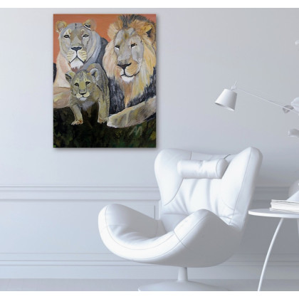 Ewa Mościszko - obrazy akryl - Lwia rodzina foto #4