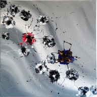 Flower Flow X abstrakcja kwiaty 55x55