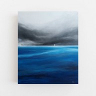 Biała łódź - obraz akrylowy