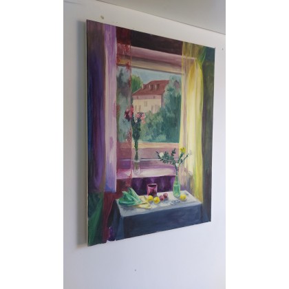 Wanda Popiel - obrazy olejne - Widok z okna foto #1