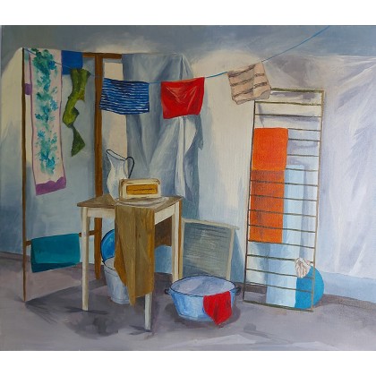 Poranna toaleta, Wanda Popiel, obrazy olejne