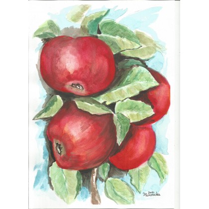 Jabłoń, Bożena Ronowska, obrazy akwarela