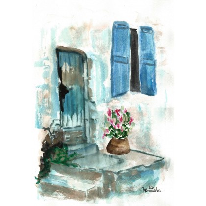 Drzwi, Bożena Ronowska, obrazy akwarela