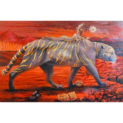 Droga wewnętrzna Tygrysa  akryl na pł, Krzysztof Krawiec, obrazy akryl