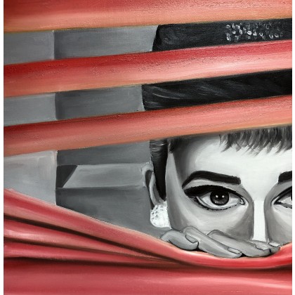 Katarzyna Stanisławek - olej + akryl - Obraz Olejny Audrey Hepburn 70x70 foto #1