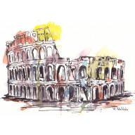 Koloseum, A4, akwarela