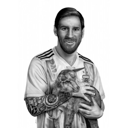 Lionel Messi, Adam Krzymowski, rysunki tech.mieszana