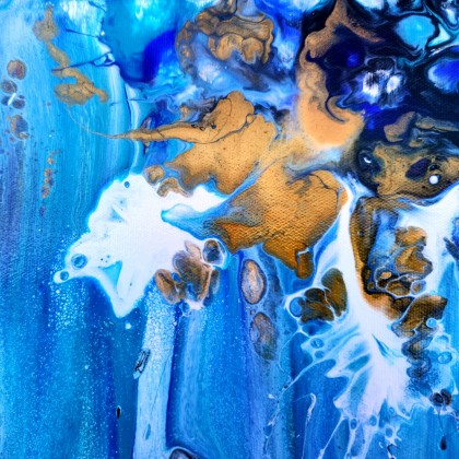 Joanna Bilska - obrazy akryl - Pouring abstrakcja 35x80 foto #1