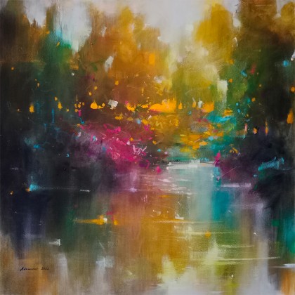 Figlarny wrzesień 70 cm na 70 cm, Aleksandra Adamczak, obrazy akryl