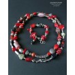 Koral i minerały długi elegancki naszyjnik handmade PREZENT z klasą
