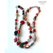 Koral i minerały długi elegancki naszyjnik handmade PREZENT z klasą