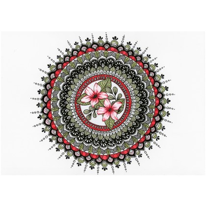 Mandala kwiaty, Justyna Pelczar-Smoleń, rysunki tech.mieszana