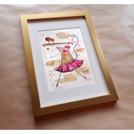 Myszka baletnica - obrazek malowany kawą