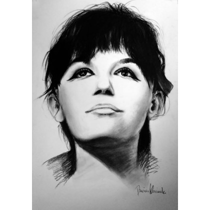 Portret Ewy Demarczyk, Dariusz Kaźmierczak, rysunek węglem