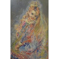 DZIEWCZYNKA W STROJU LUDOWYM, 70X100, 2013