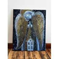 ANIOŁ Z DOMEM. GICLEE