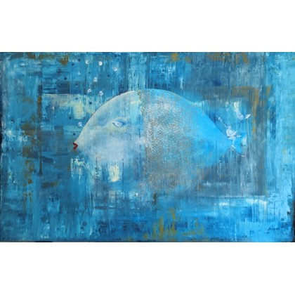 Obraz olejny -Fish Musmo, Monika Muszyńska, obrazy olejne