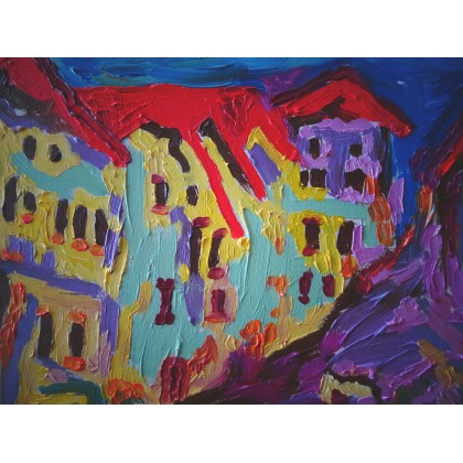 Marlena Kuć - obrazy olejne - kolorowe miasto foto #2
