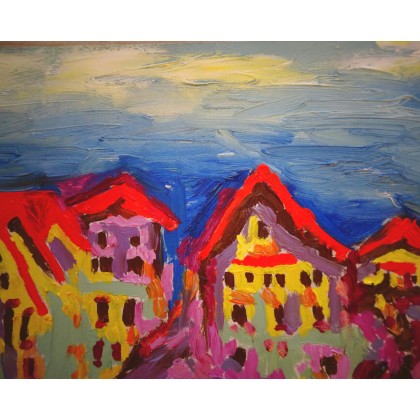 Marlena Kuć - obrazy olejne - kolorowe miasto foto #3