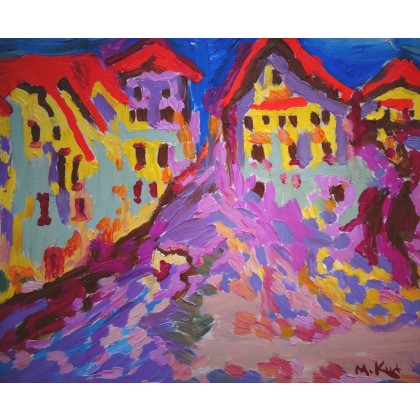 Marlena Kuć - obrazy olejne - kolorowe miasto foto #4