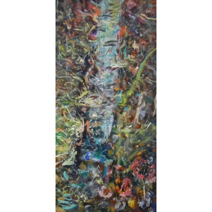 Brzoza, 45x90 cm, 2022, Eryk Maler, obrazy olejne