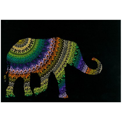 Kolorowa mandala słoń, Justyna Pelczar-Smoleń, rysunek tuszem