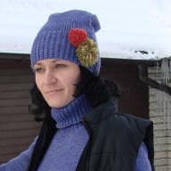 CZAPKA LILA POMP-ON