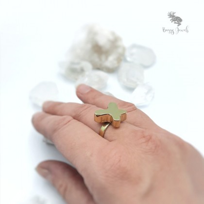 Buggy Jewels - pierścionki - Złoty pierścionek kleks 2 foto #1