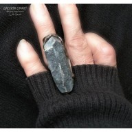 Niezwykły pierścień z okazałym dorodnym kianitem unikat handmade PREZENT lux
