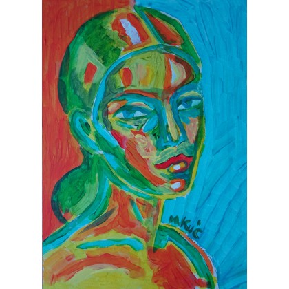 portret kobiety, Marlena Kuć, obrazy olejne