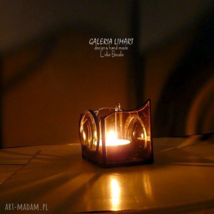 Galeria LiMaRt - lampy, świeczniki - Świecznik z denek butelek i szkła unikat jakiego nie ma nikt super PREZENT foto #4