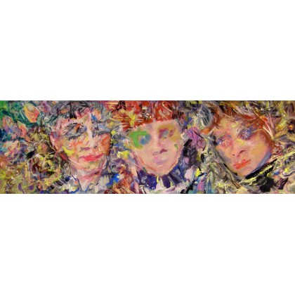 Makijaż, 40x120 cm, 2022, Eryk Maler, obrazy olejne