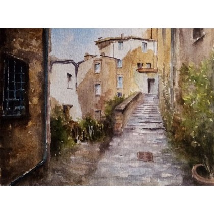 Siena-Italia akwarela 32x24, Wiesław Stefański, obrazy akwarela