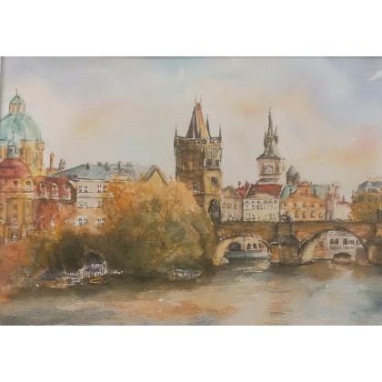 Praga, akwarela, Agnieszka Margul, obrazy akwarela