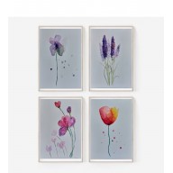 Kwiaty -cztery akwarele