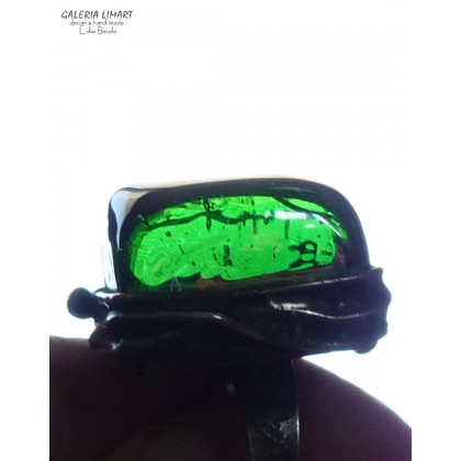 Galeria LiMaRt - pierścionki - Zielony kwarc pierścionek unikatowy han foto #1