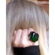 Zielony kwarc pierścionek unikatowy han