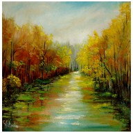 W PORANNYM SŁOŃCU OBRAZ OLEJNY 40-40CM