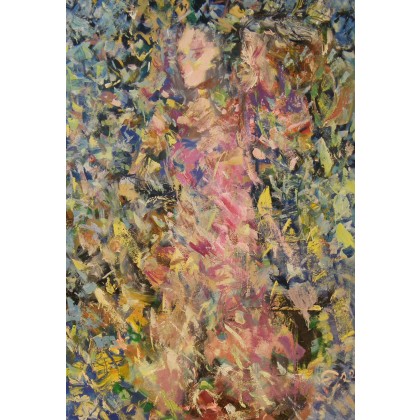 Tancerka wśród kwiatów,  70x100, Eryk Maler, obrazy olejne