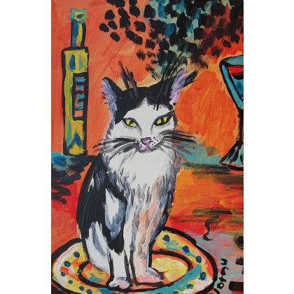 Marlena Kuć - obrazy akryl - portret kotka dżentelmena foto #1