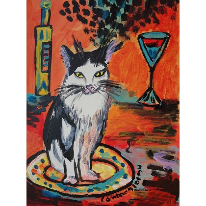 Marlena Kuć - obrazy akryl - portret kotka dżentelmena foto #2