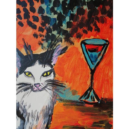 Marlena Kuć - obrazy akryl - portret kotka dżentelmena foto #3