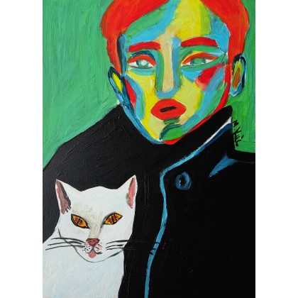 Marlena Kuć - obrazy akryl - kotka dżentelmena foto #2