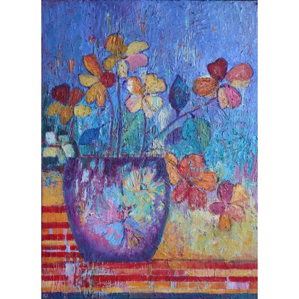 Kwiaty w wazonie obraz olejny 60 x 80, Magdalena Walulik , obrazy olejne