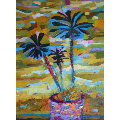 Kaktus obraz na płótnie 60 x 80, Magdalena Walulik , obrazy olejne