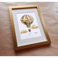 KOCI BALON - AKWARELA 16X24 CM