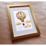 Koci balon 2 - akwarela 16x24 cm