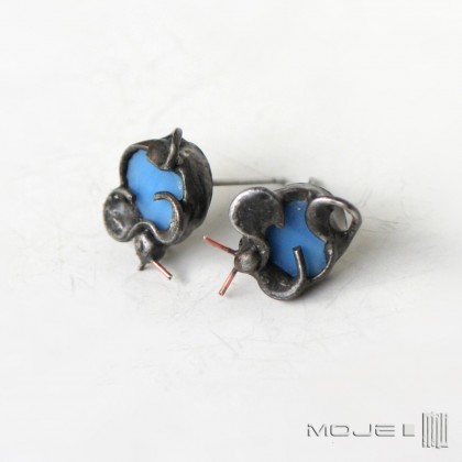 Moje MW - kolczyki  - Mikromyszki na niebiesko foto #2