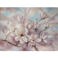Magnolia Impresja, ręcznie malowany na płótnie